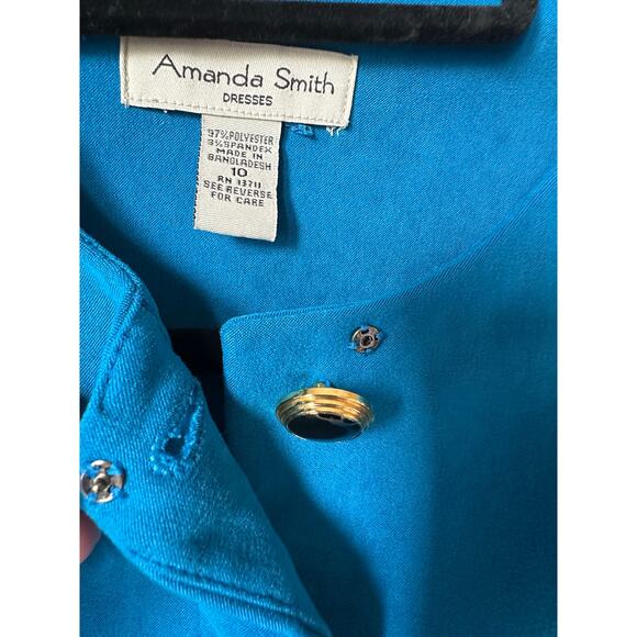 NWOT Amanda Smith Colbalt Blue Vintage Cropped Blazer Size 10 Retro 90s Style - Picture 5 of 8